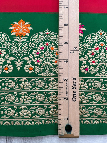 Banarasi Katan Silk thread work saree | Kadwa weave |  Kadiyal Border | Red | Handwoven | Silk Mark | Ships from California